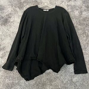 WILT Long Sleeve Lace-Asymmetrical Hem Blouse